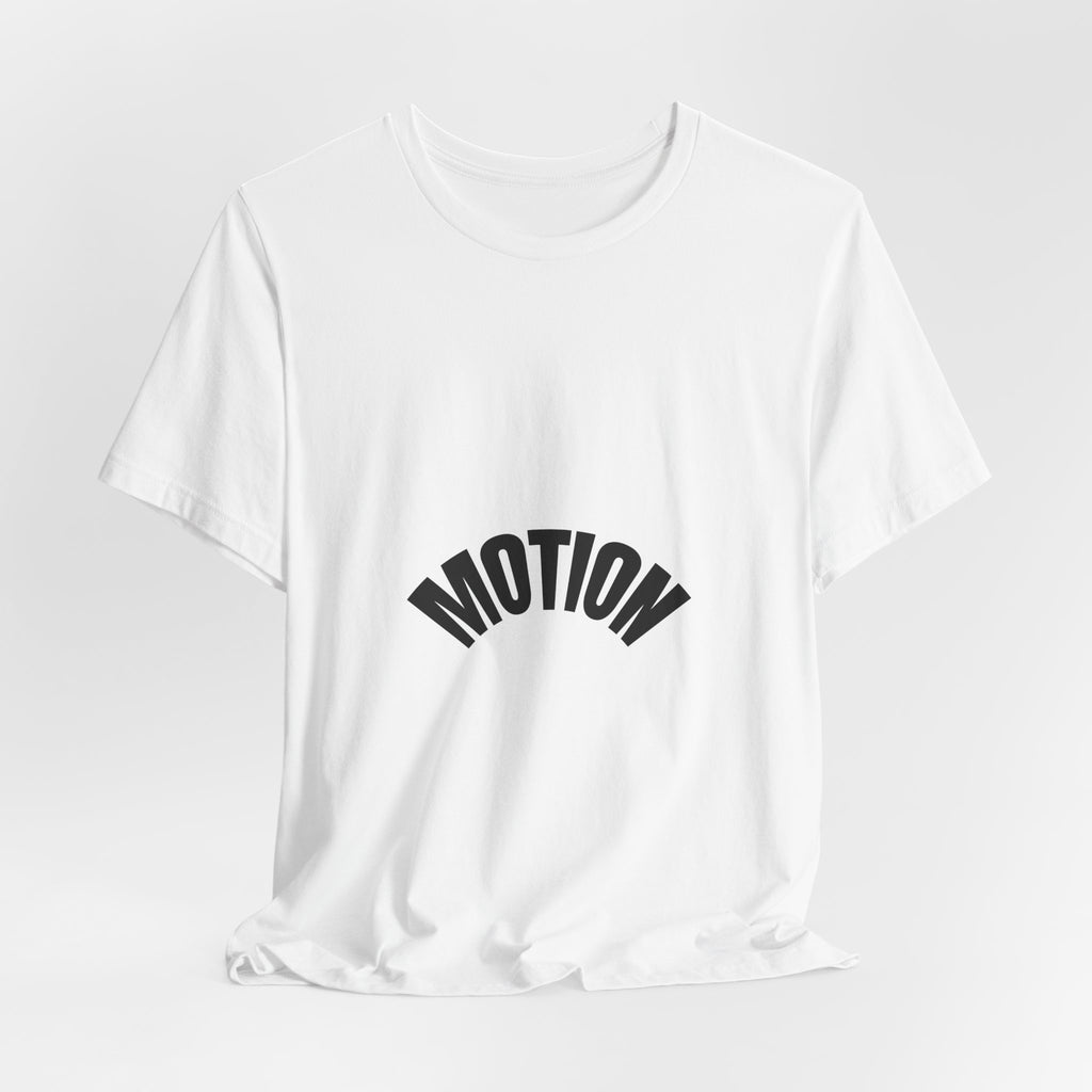 Motion Graphic Tee — Minimalist 'MOTION' Text T-Shirt