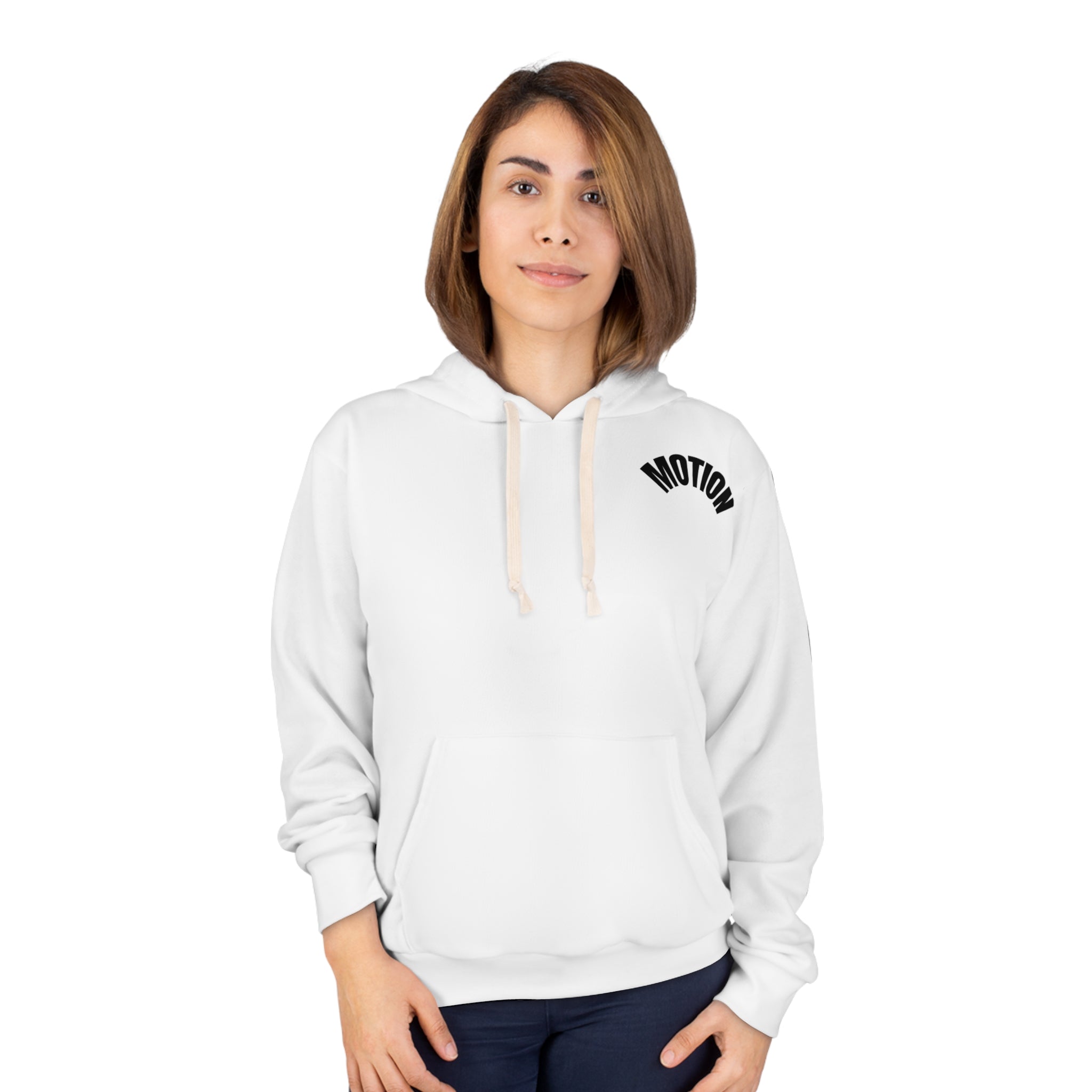 Motion Pullover Hoodie — Minimal Text Logo Streetwear Hoodie