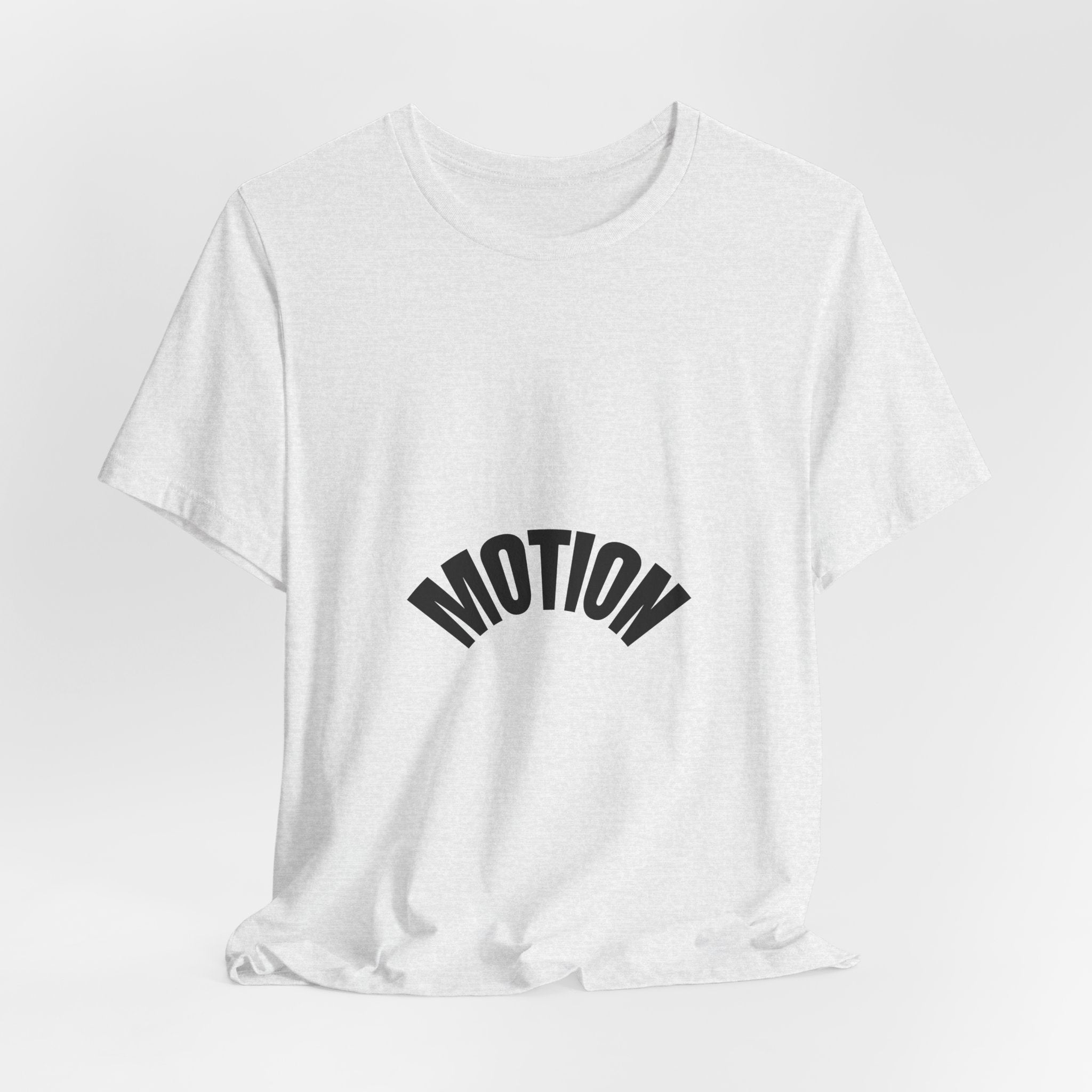 Motion Graphic Tee — Minimalist 'MOTION' Text T-Shirt