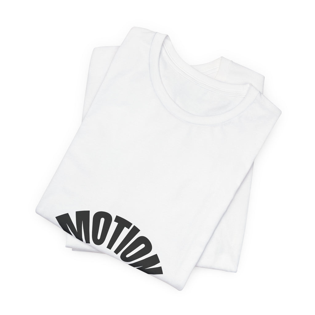 Motion Graphic Tee — Minimalist 'MOTION' Text T-Shirt