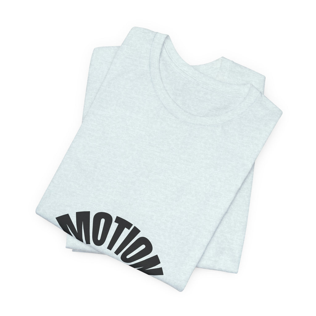 Motion Graphic Tee — Minimalist 'MOTION' Text T-Shirt
